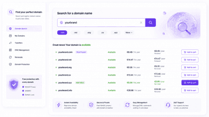 Domain availability search across multiple domain extensions
